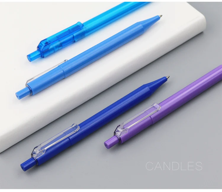 Promotion 1.0MM Multi Colors Hotel School Supplier Click Action Plastic Body Ballpoint Ball Pen