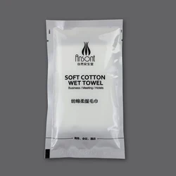 Hot sale 100% cotton white plain disposable restaurant refreshing wet towel