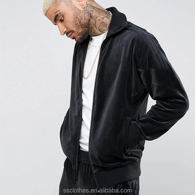 High Quality Fashion Regular fit velour men tracksuit no hood men velour tracksuit