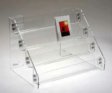Acrylic Plastic Book Holder Stand Clear Magazine Display Rack Wide
