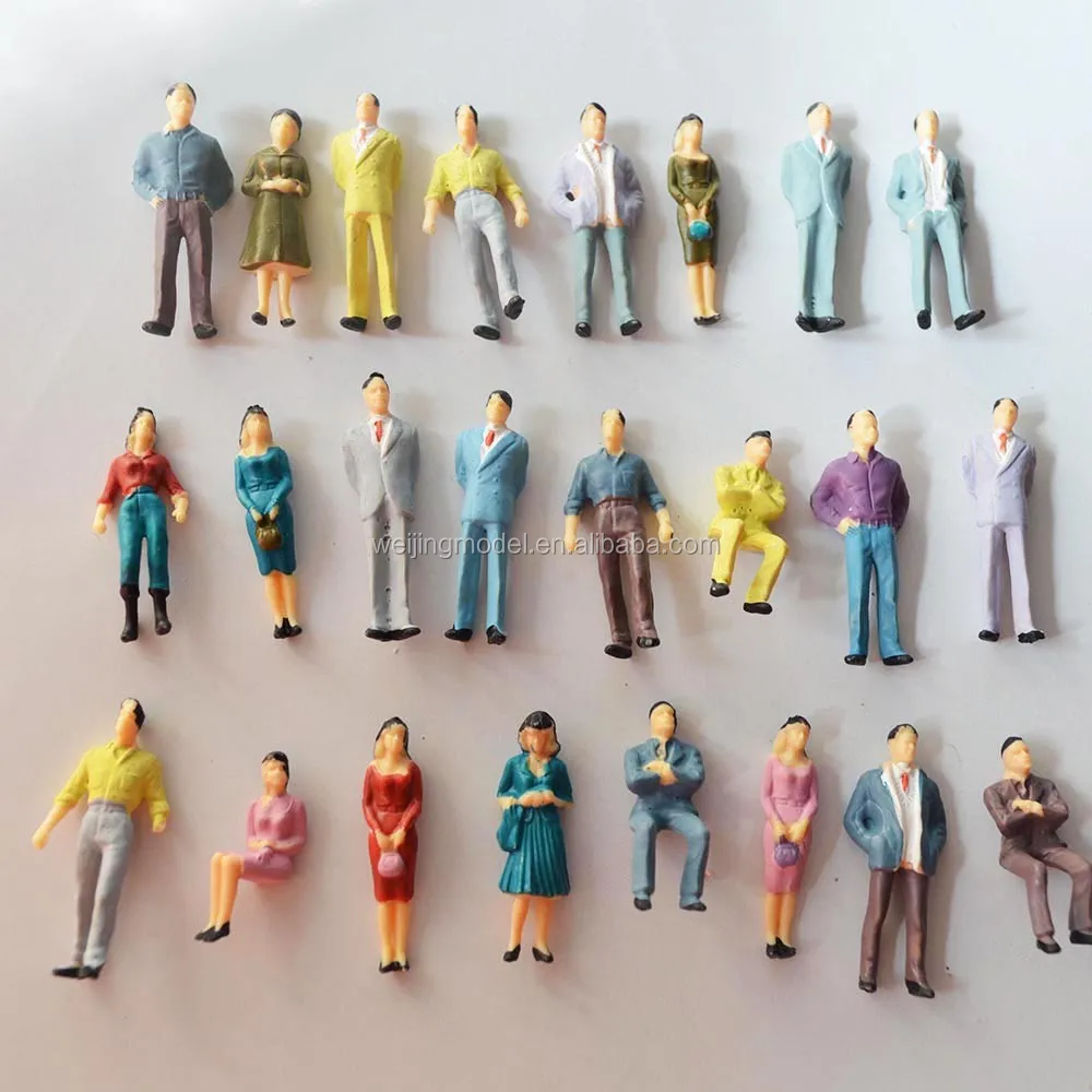 
200pcs 1:50 scale train building people Painted Model Train Passenger People Figures Scalea Scenery 