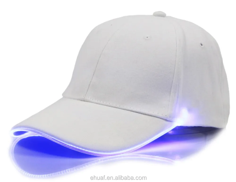 Hot sale cotton plain led cap shinning glow in dark flashlight camping outdoor cap