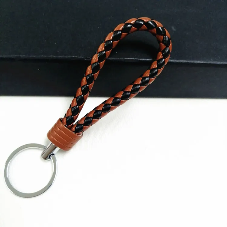 Colorfulbraid  leather key chain & Pompom leather key chain manufactory in Dongguan