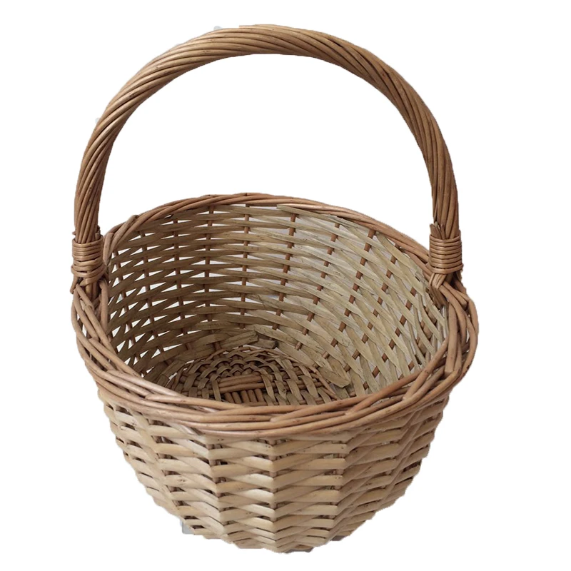 Wicker Basket With Handle Woven Storage Shopping Pick basket