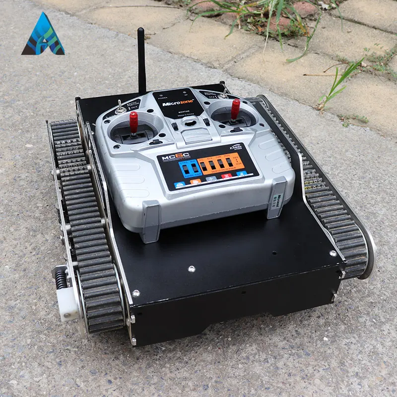 Remote control small rubber track robot tank chassis
