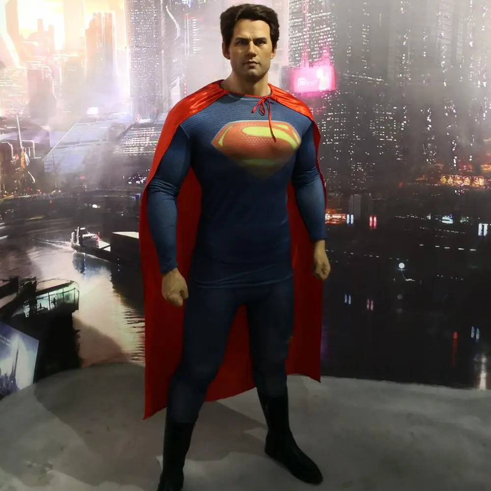 realistic life size super man movie character, silicone figures, silicone display