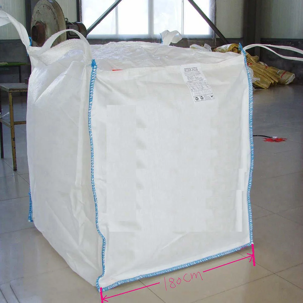 
1000kg 1.5 tons Flat Bottom Option (Discharge) and Top Fill Spout Top Option (Filling) fibc bulk bag specifications 