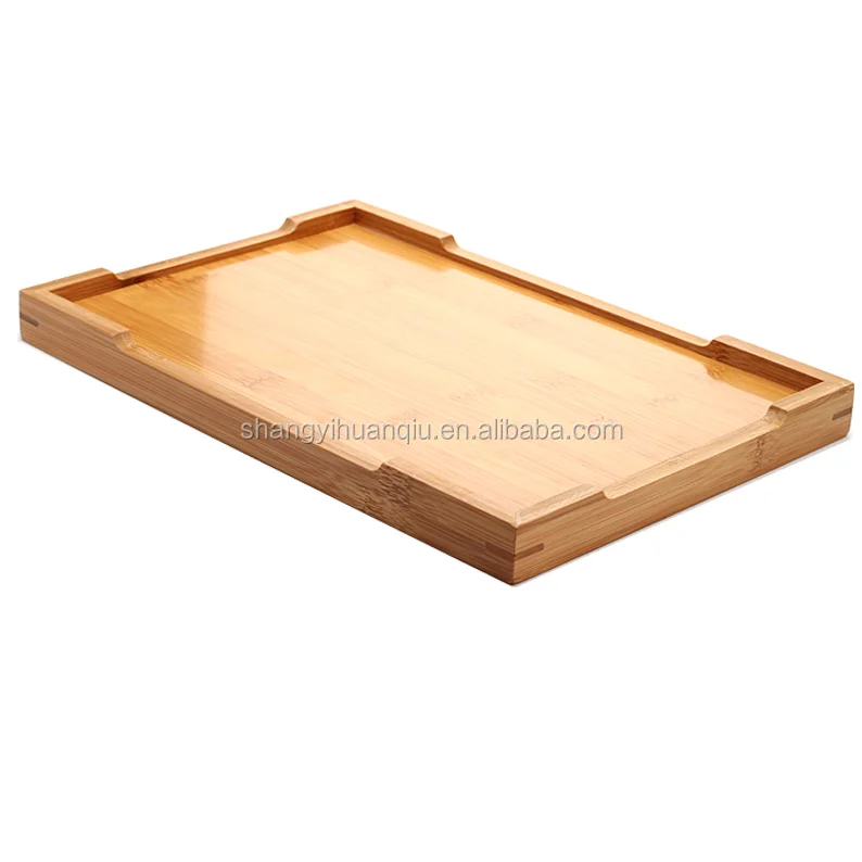 Caoxian Hot sale Unifished Pine wooden tray with carved handle