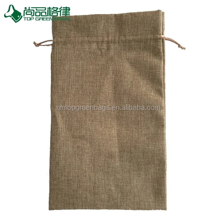 Factory price custom jute wine bottle bag jute small drawstring bags burlap sack