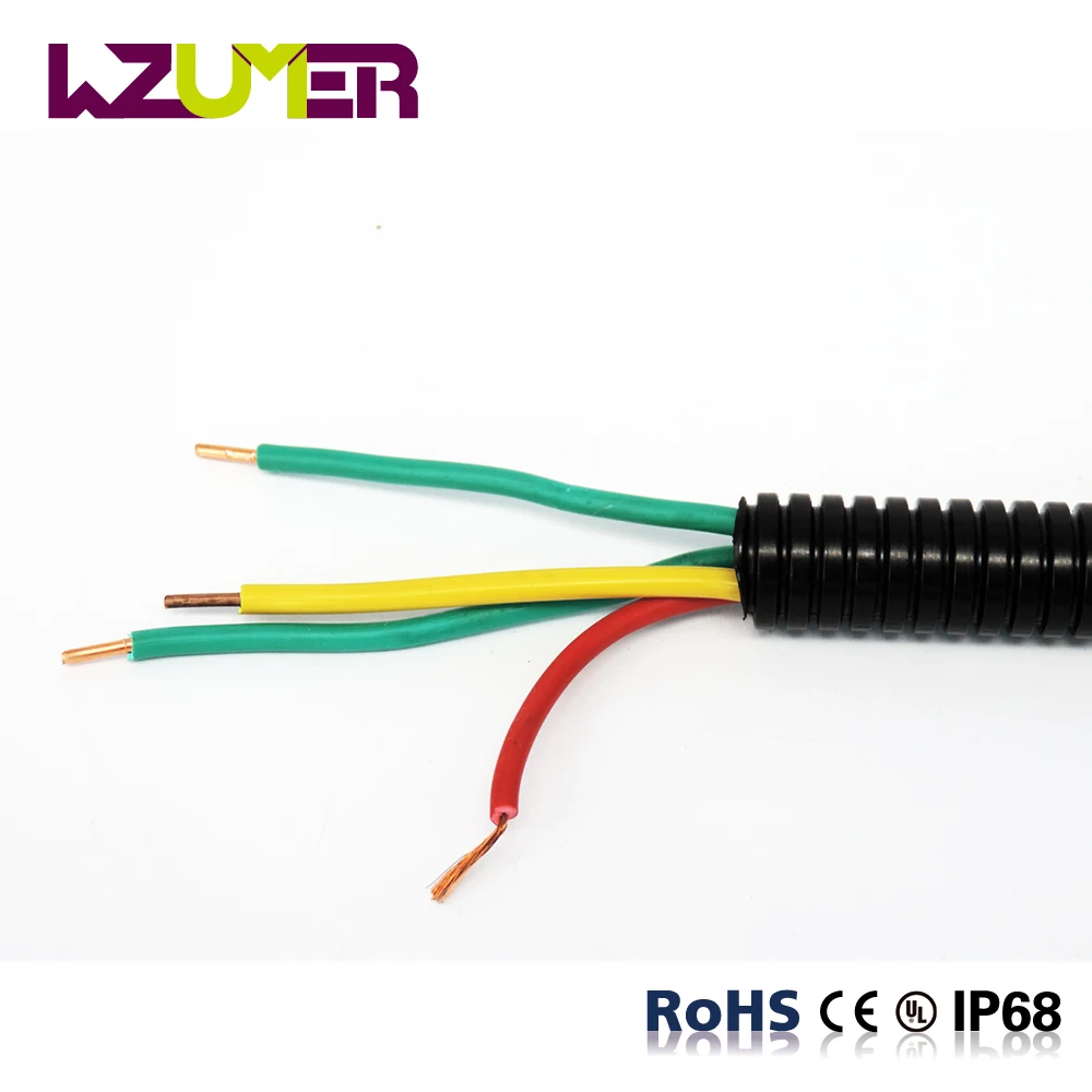 WZUMER, электрический провод, пластиковый гибкий шланг, полиэтиленовый гофрированный шланг, защитные трубы для моторов