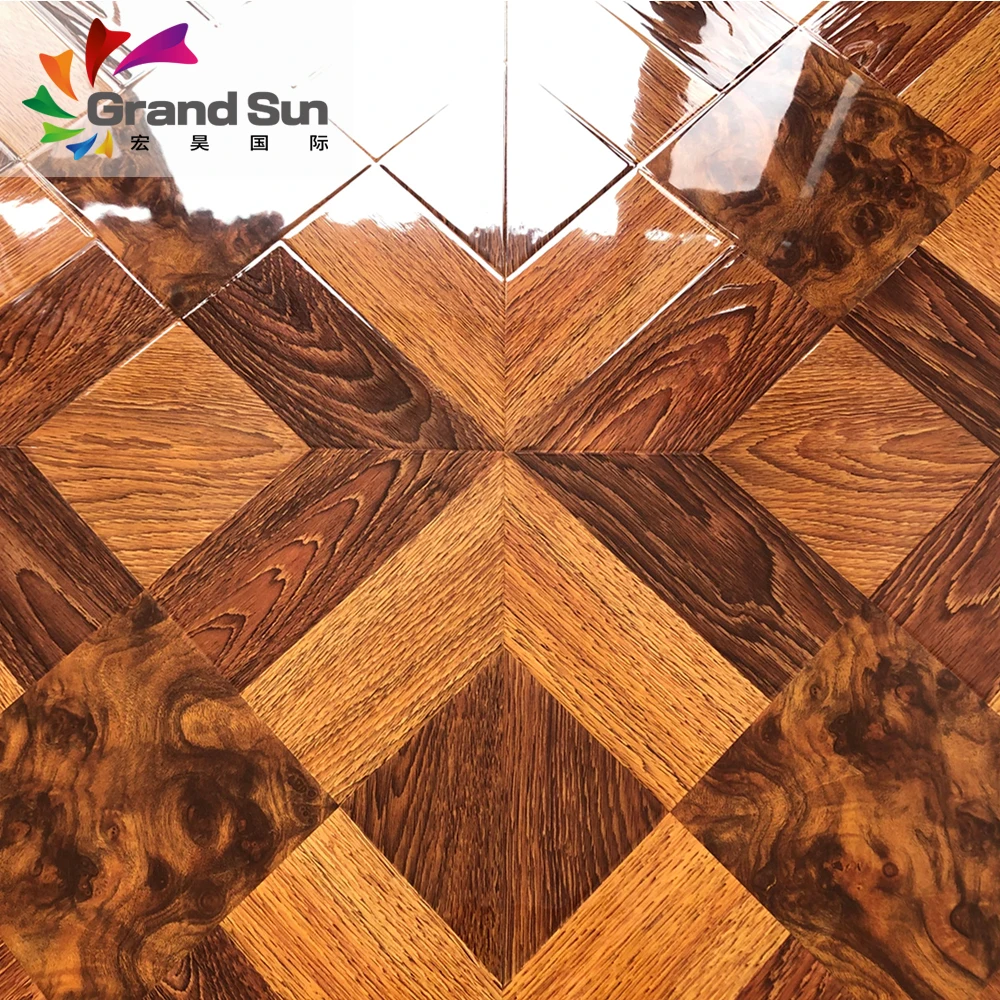 Factory direct high gloss parquet laminate flooring 10.5mm in Shandong