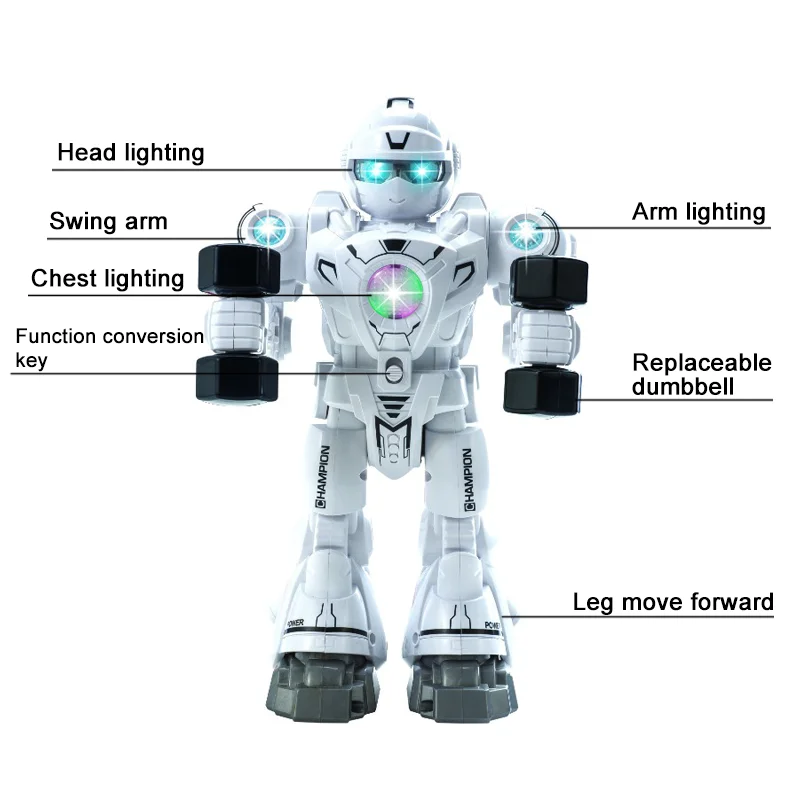 Kids B/O electric athletes humanoid robot toy with light and music (2 colors)