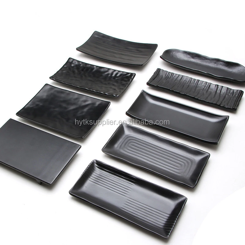 Японских суши блюдце для соевого соуса, оптовая продажа черного сланца обеденные тарелки