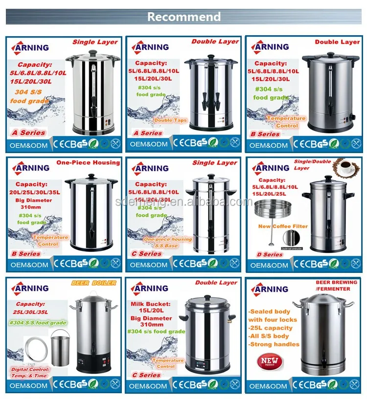 Hot water boiler for hotel capacity 10L 20L 30L electric water boiler all S/S water boiler for tea with CB CE GS