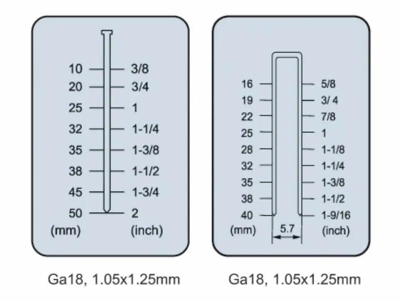 Sf5040b High Quality Air/Pneumatic Gauge 18 50/40mm 2 in 1 Combi Nail Gun/Nailer Air Nailer Staple Gun