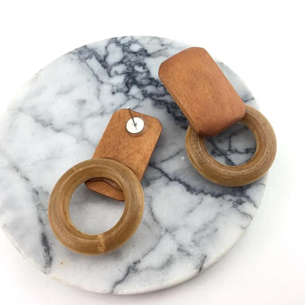 Богемные стильные ювелирные изделия, модные женские деревянные серьги