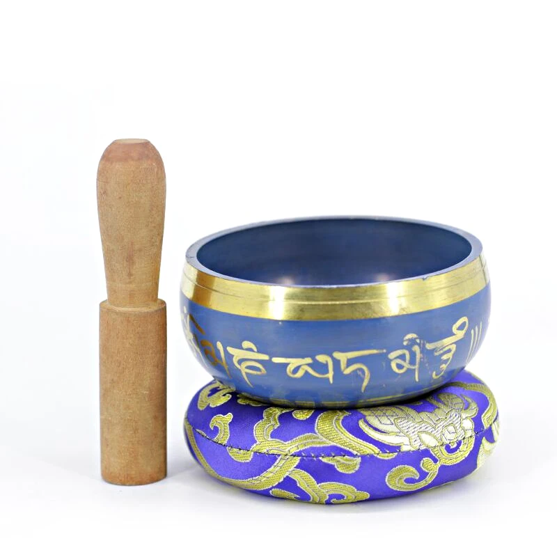 The blue Small Tibetan Singing bowl for Yoga Meditation Sound healing 3.3inch~3.7inch