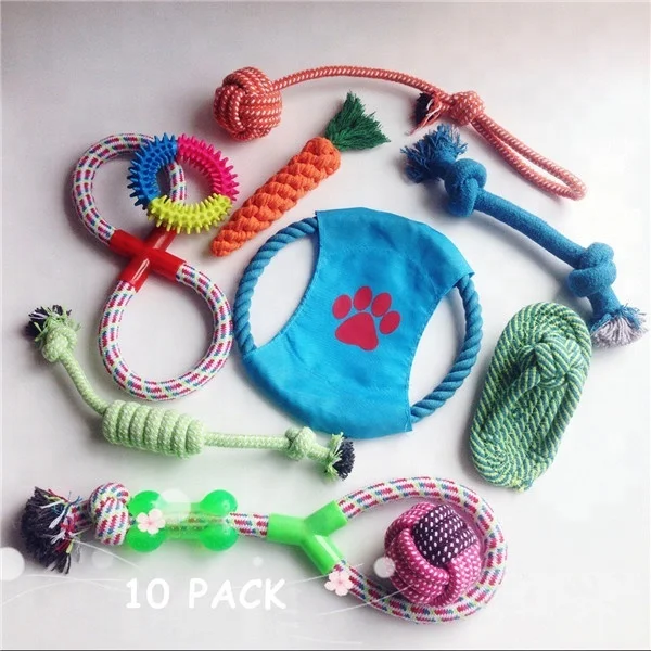 Squeeze Squeaky Soft Vinyl Pet Puppy 6 PACK Dog Chew Toy Gift Set Free Assorted Interactive Teething Clean Rope Rubber Pet Toy