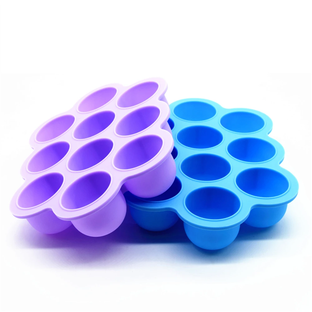 BHD Non Toxic 10x2.5oz BPA free Baby Food Storage Container Silicone Baby Food Freezer Tray with Clip-on Lid