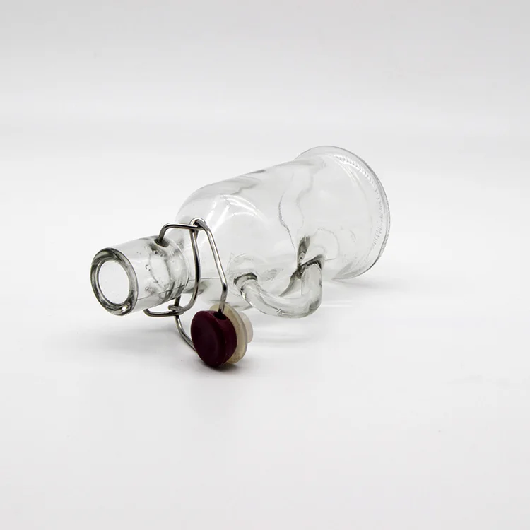 
200ml Round Clear Enzyme Glass Bottle With Handle 