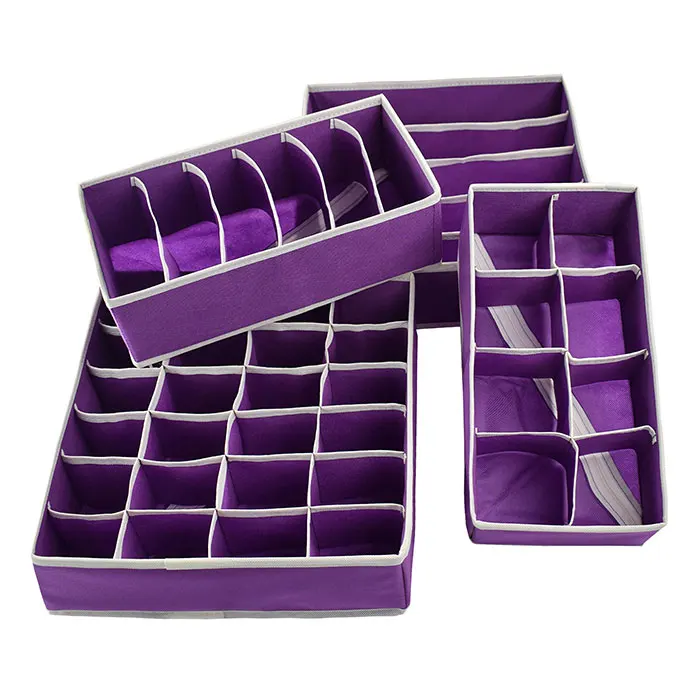 Fabric non woven cardboard foldable  closet organization drawer dividers adjustable