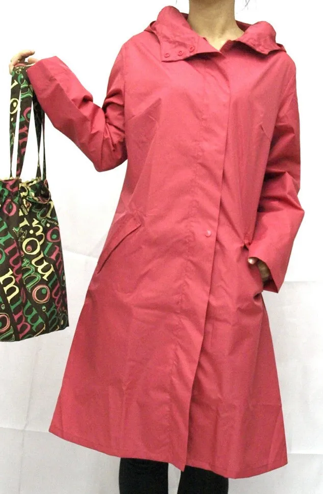 
Polyester Solid Printing Ladies Long Raincoats in A Bag 15RC005 
