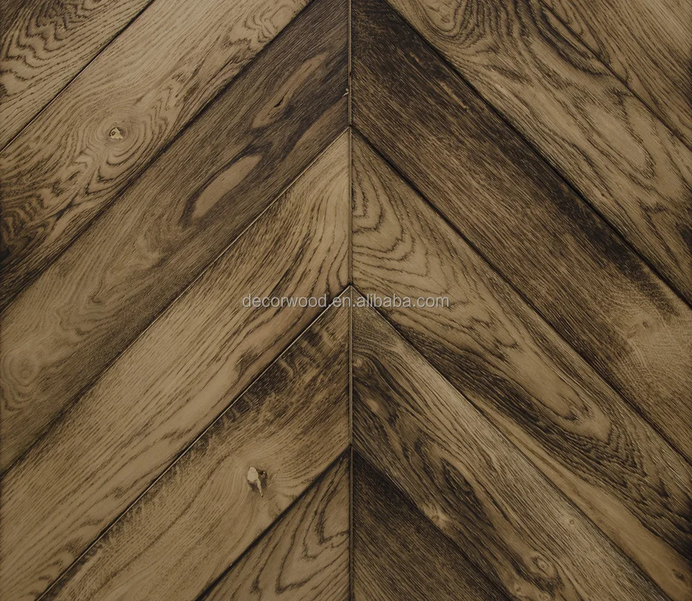 distressed solid oak chevron flooring