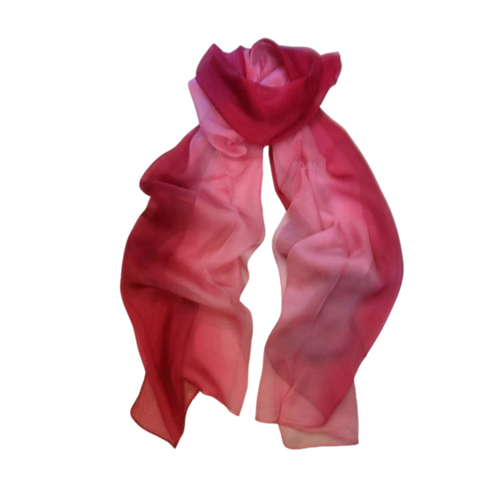 
Howmay silk scarf chiffon 100% pure silk shawl gradient hand paint for women transparent lightweight scarf 