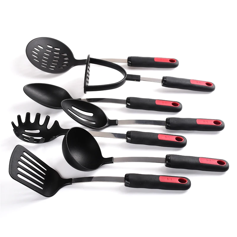 
Nylon cooking tools stainless steel kitchen utensils set 