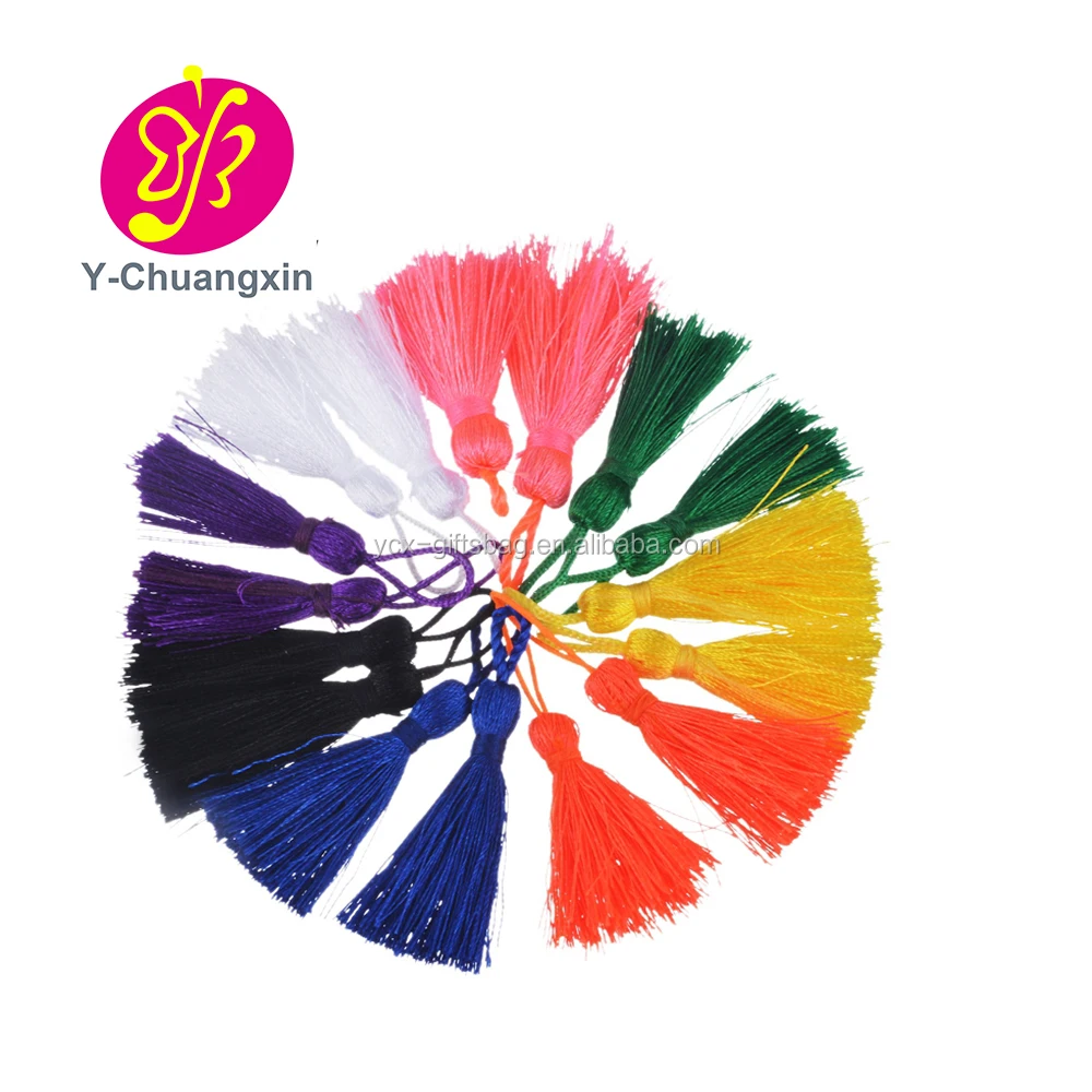 Оптовая продажа по индивидуальному заказу, красочная длинная петля 8 см, кисточки из полиэстера и шелка для одежды