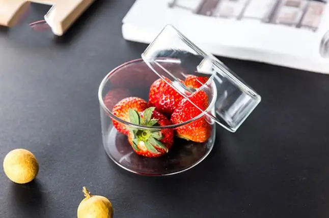 flat transparent grape lemon kitchen child resistant glass jar with lid