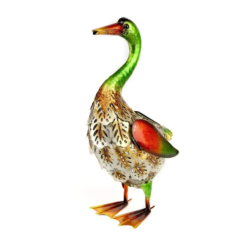 Metal Led Duck Outdoor Garden Decor Solar Powered Light