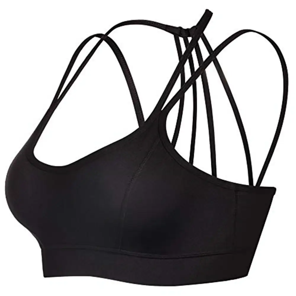 Женские спортивные бюстгальтеры черный бюстгальтер с мягкими чашечками для тренировок топы бега 38DD ударный
