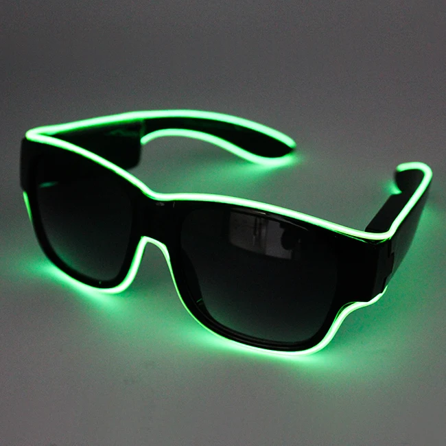2023  New Arrival  USB recharging Light Up Party Glasses Multi Color  Led Flashing EL Wire Sunglasses