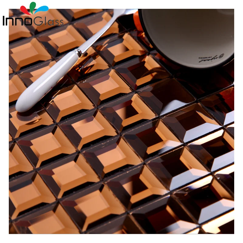 Seamless crystal glass 5 face edging mosaic mirror tile TV background wall