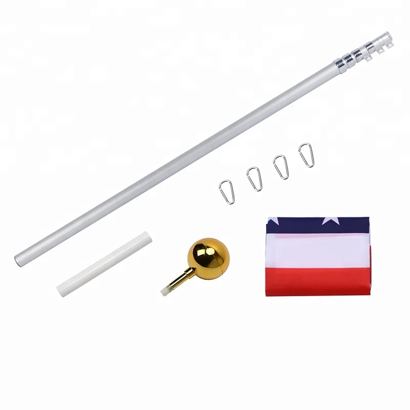25ft Big Aluminum Flag Pole Spinning Flagpole  telescopic flapole