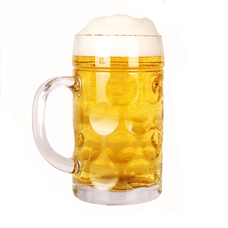 ALiiSAR hot products wholesale cheap 1 litre beer glass mug with handle