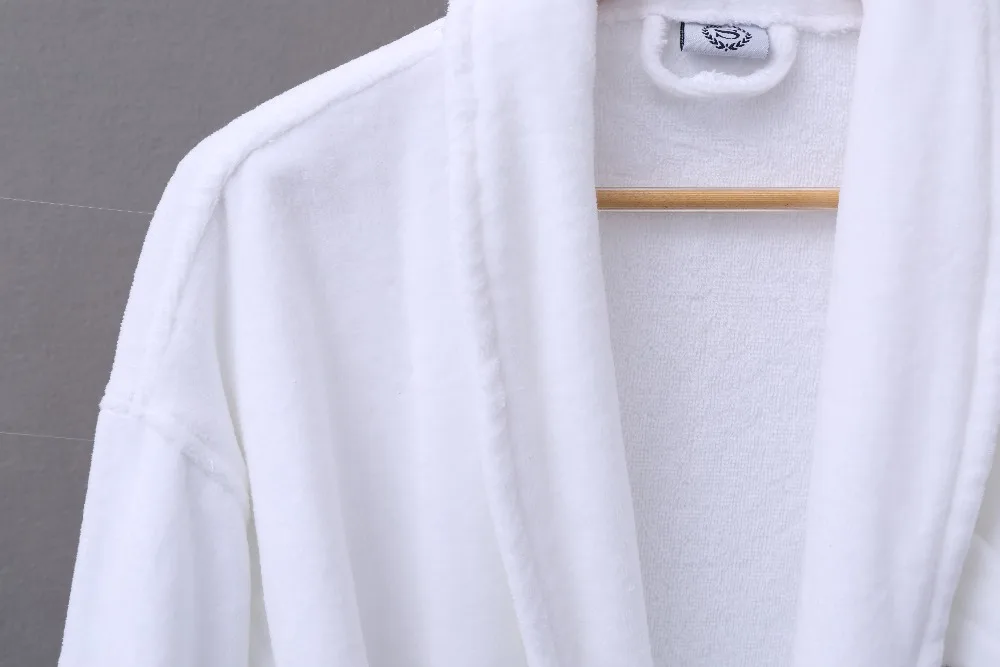 
5 Star Hotel Adult Bathrobe xxl Shawl Collar Luxury Velour Terry Cotton Towelling Robe 