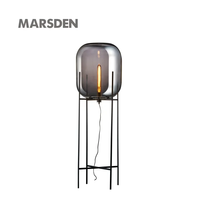 MARSDEN european style brown glass modern floor lights modern floor lamp led light floor lamp