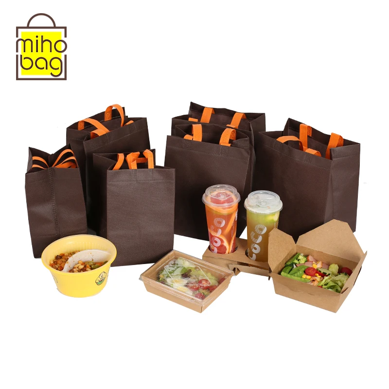  Promotional Logo Printed Shopping Non Woven Bag with Strong Handle