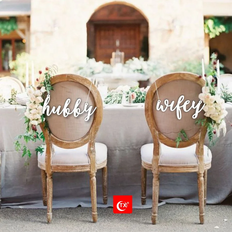 
TX Hot Sale Products Gold Silver Mirror Acrylic Wedding Chair Sign For Wedding or Paty Decoration 