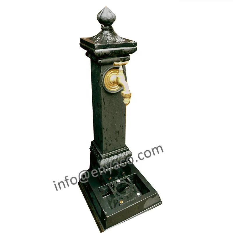 High Quality Factory Direct Garden Ornaments Patio Cast Iron Water Feature with Brass Tap Outdoor Water Wall Fountains