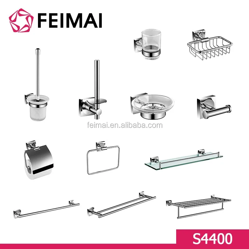 
Bathroom Fittings Brass Chrome Plated Bath Hardware Sets 