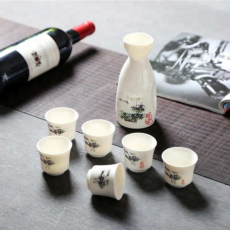 Traditional Ceramic Sake Bottle With Cups Ceramic sake sets
