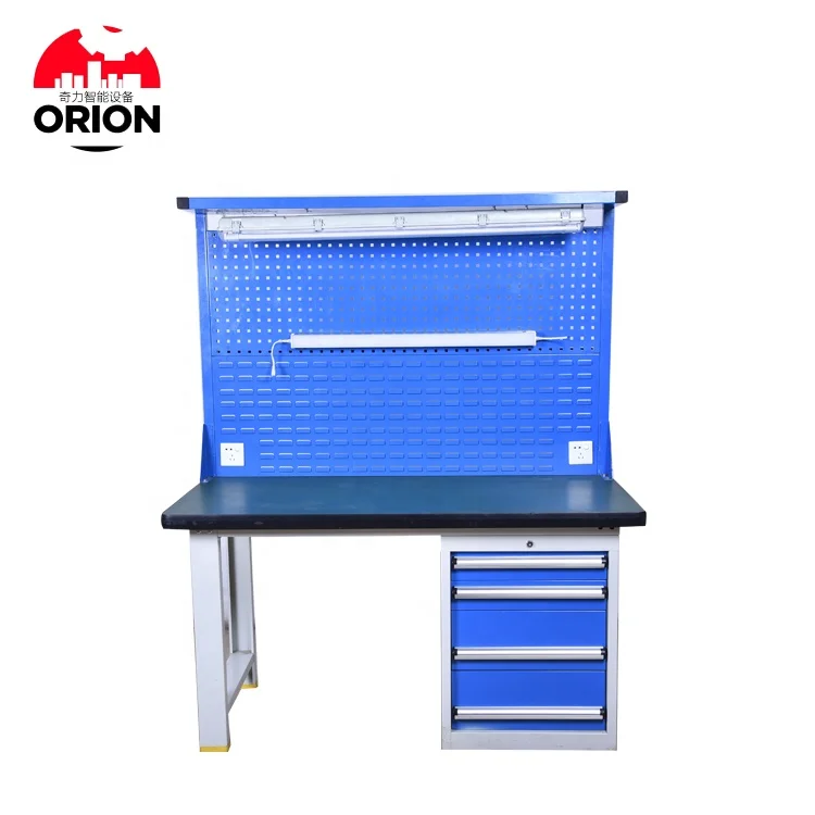 Metal frame garage drawer workbench workforce steel workbench with drawers and pegboard