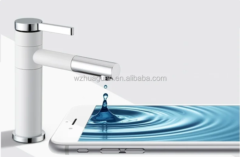 New Design High Quality Painting White Basin Waterfall Faucet