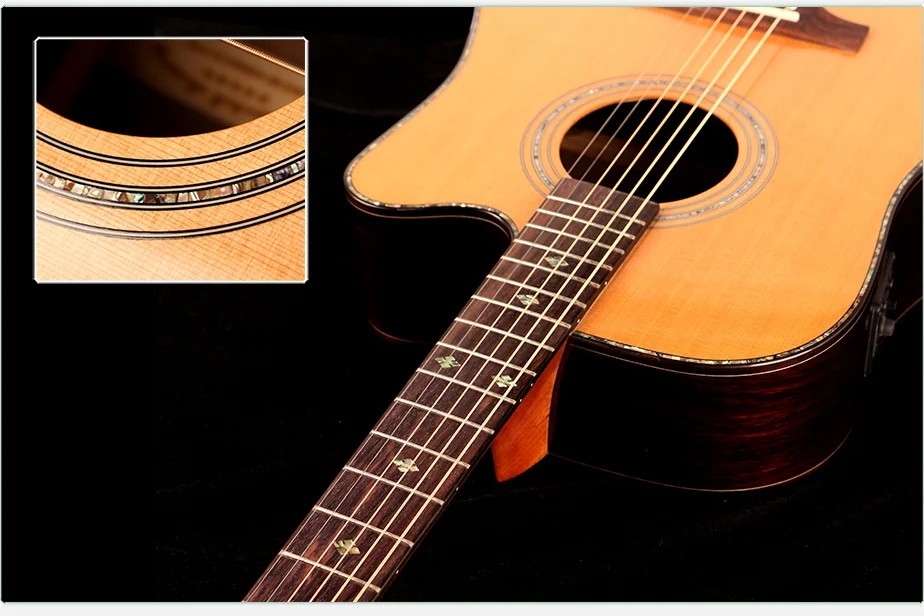 Wholesale OEM Deviser all solid electro acoustic guitar