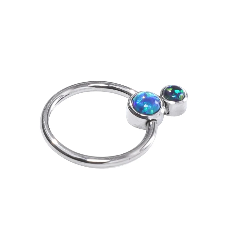 Opal Jewelled F136 Titanium Bcr Captive Ear Nose Ring Piercing Jewelry Fashion Jewelry Piercing