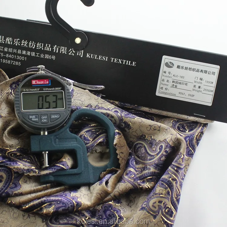 
China suppliers hotsale Korean velvet printing gilding knitted fabric 