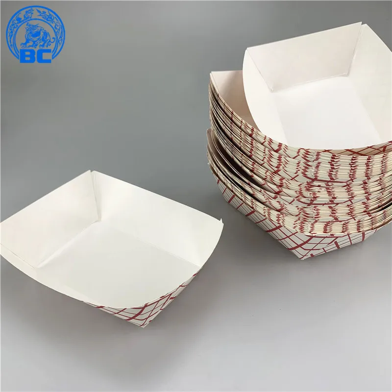 
wholesale Custom logo printed No folding boat shape grilled chicken pieces wrapped in paper boxes for hot dog 